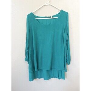 soft surroundings gabby gauze flare sleeve blouse size Large Top Boxy Top Shirt